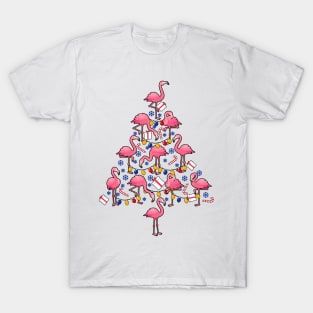 Funny Christmas Men Kids Women Flamingo Ugly Christmas T-Shirt